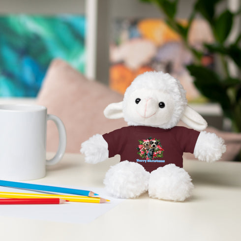 Custom Photo Festive Poinsettia Stuffed Animals with Tee